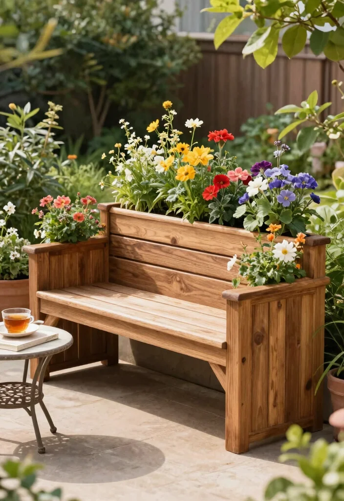 14 Raised Garden Bed Ideas for Easy Planting Better Drainage and Style - 12. Multi-Functional Planter Benches 1