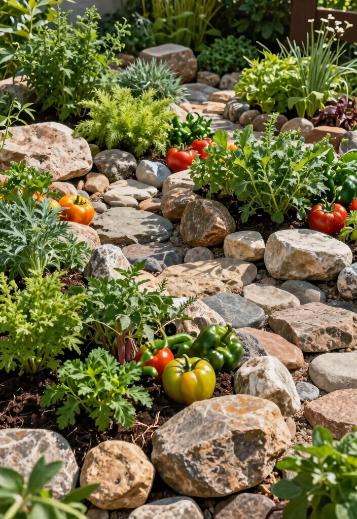 14 Rock Landscaping Ideas for Natural Durable and Modern Outdoor Design - 3. Edible Rock Gardens 1