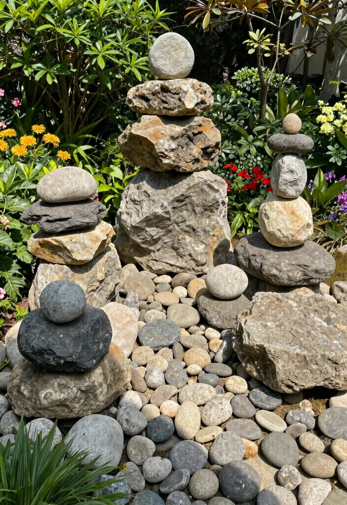 14 Rock Landscaping Ideas for Natural Durable and Modern Outdoor Design - 6. Creative Rock Arrangements 1