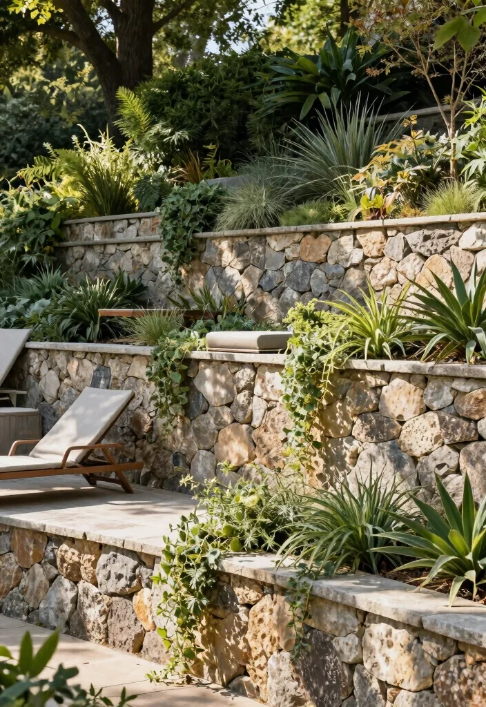 14 Slope Backyard Landscaping Ideas for Safe, Stylish, and Functional Yards 4 14 Slope Backyard Landscaping Ideas for Safe, Stylish, and Functional Yards - 4. Retaining Walls 1