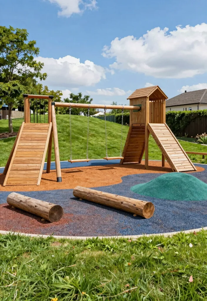 14 Slope Backyard Landscaping Ideas for Safe, Stylish, and Functional Yards 6 14 Slope Backyard Landscaping Ideas for Safe, Stylish, and Functional Yards - 6. Play Areas 1