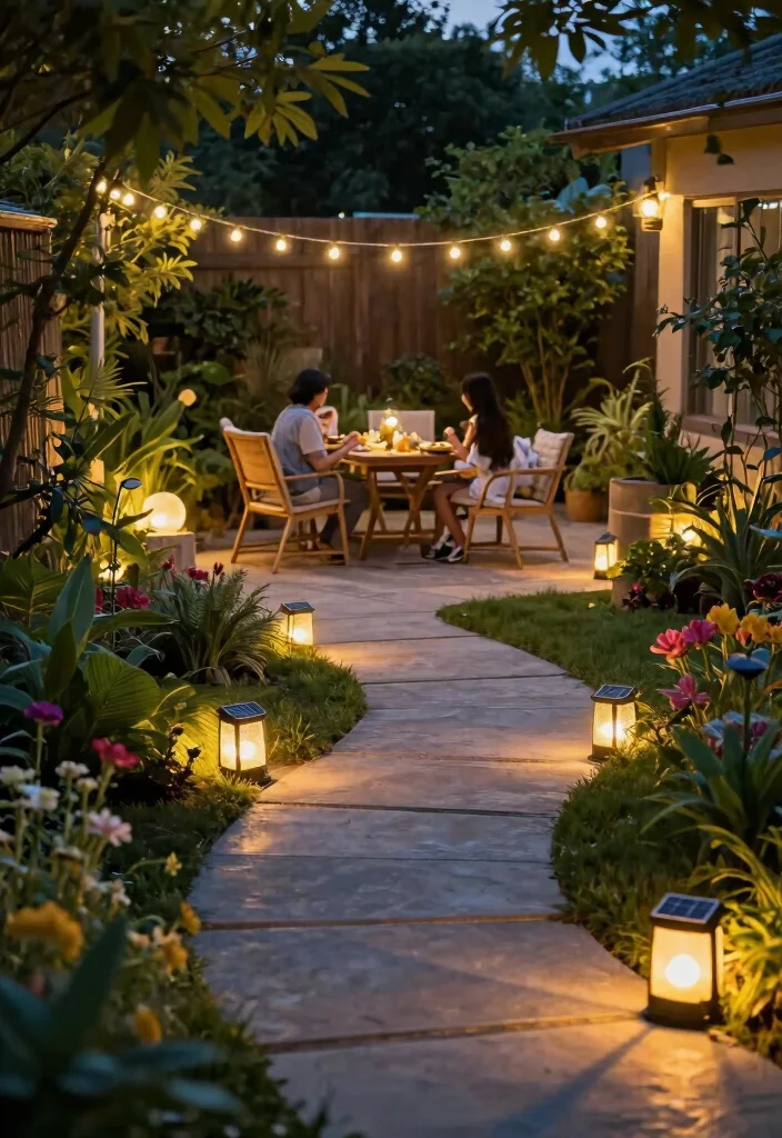 16 Backyard Landscaping Ideas for Beautiful, Practical, and Family-Friendly Yards 16 16 Backyard Landscaping Ideas for Beautiful, Practical, and Family-Friendly Yards - 16. Eco-Friendly Lighting Solutions 1