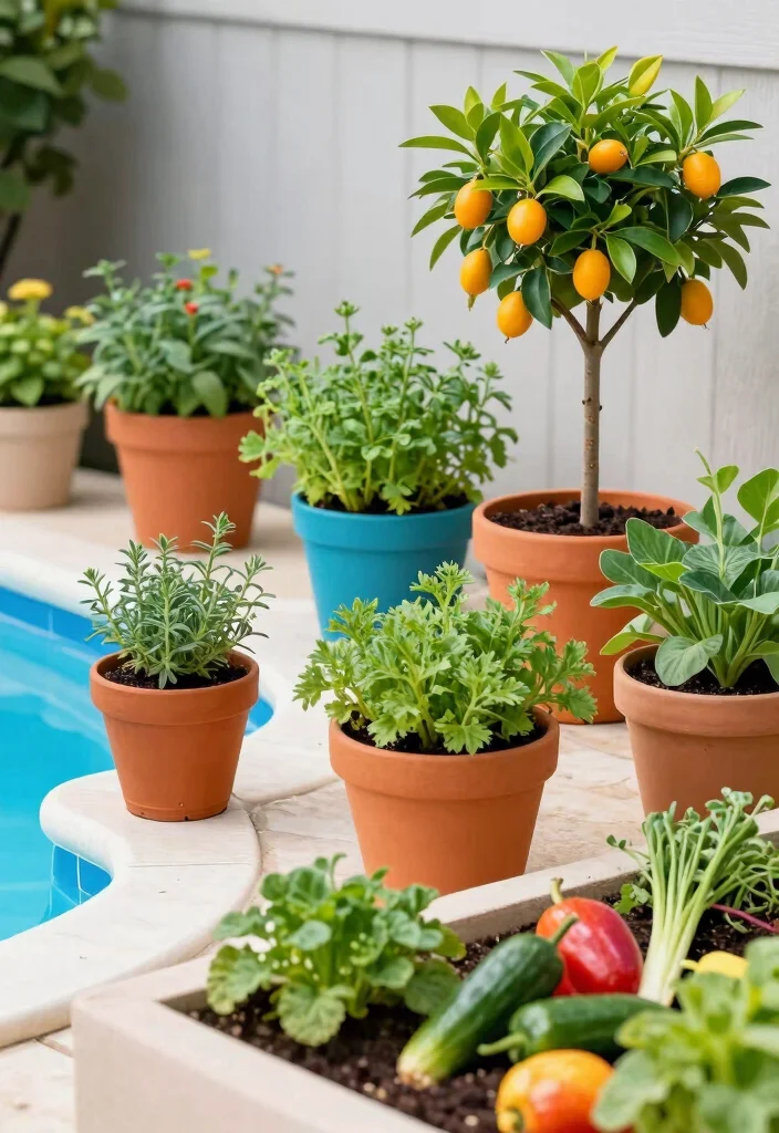 16 Pool Landscaping Ideas for Resort Style Relaxing and Low Maintenance Areas - 11. Edible Landscaping 1